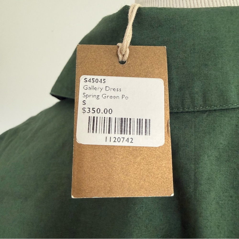 NTW Ann Mashburn Green Cotton & Nylon Blend V-Neck Dress - Picture 6 of 6